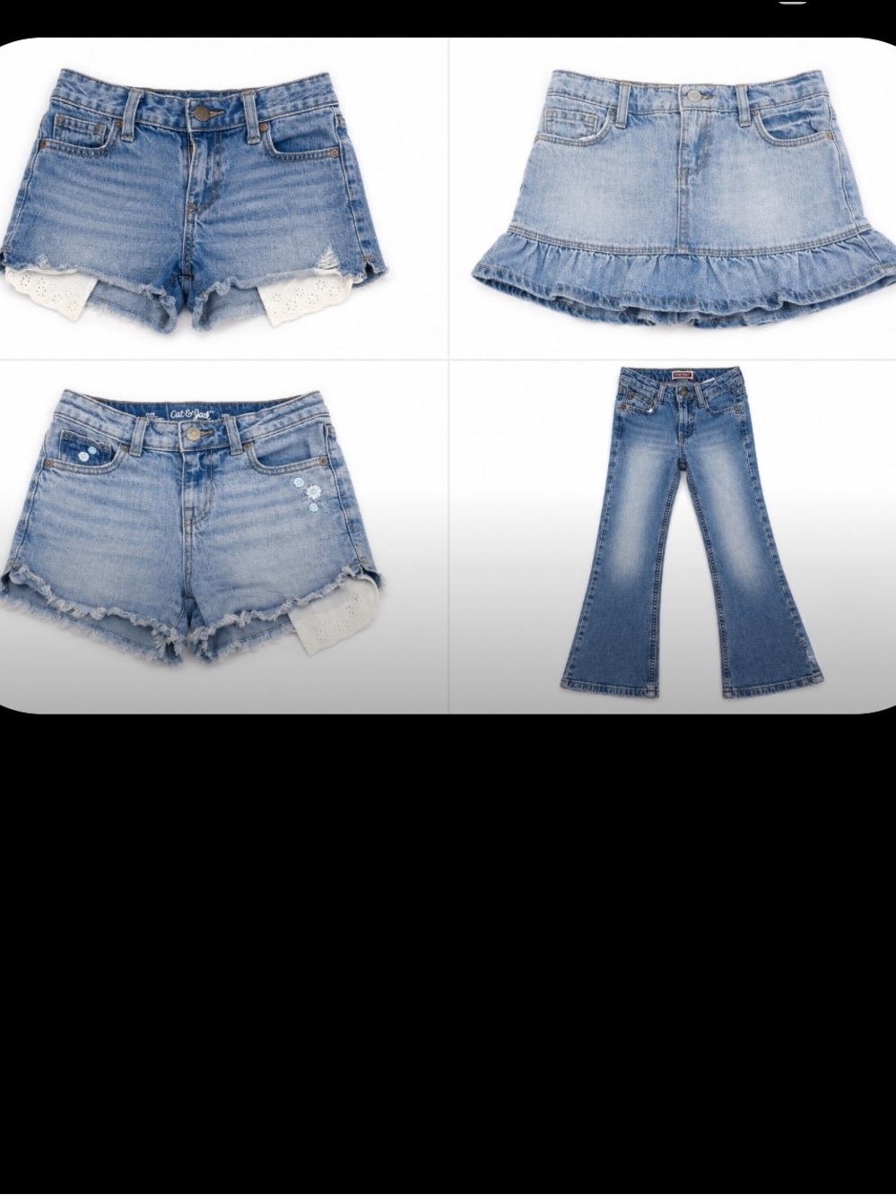 Girls Size 8 Back to school Denim Bundle -Y2K Jeans , Old Navy, Cat &Jack, Levis
